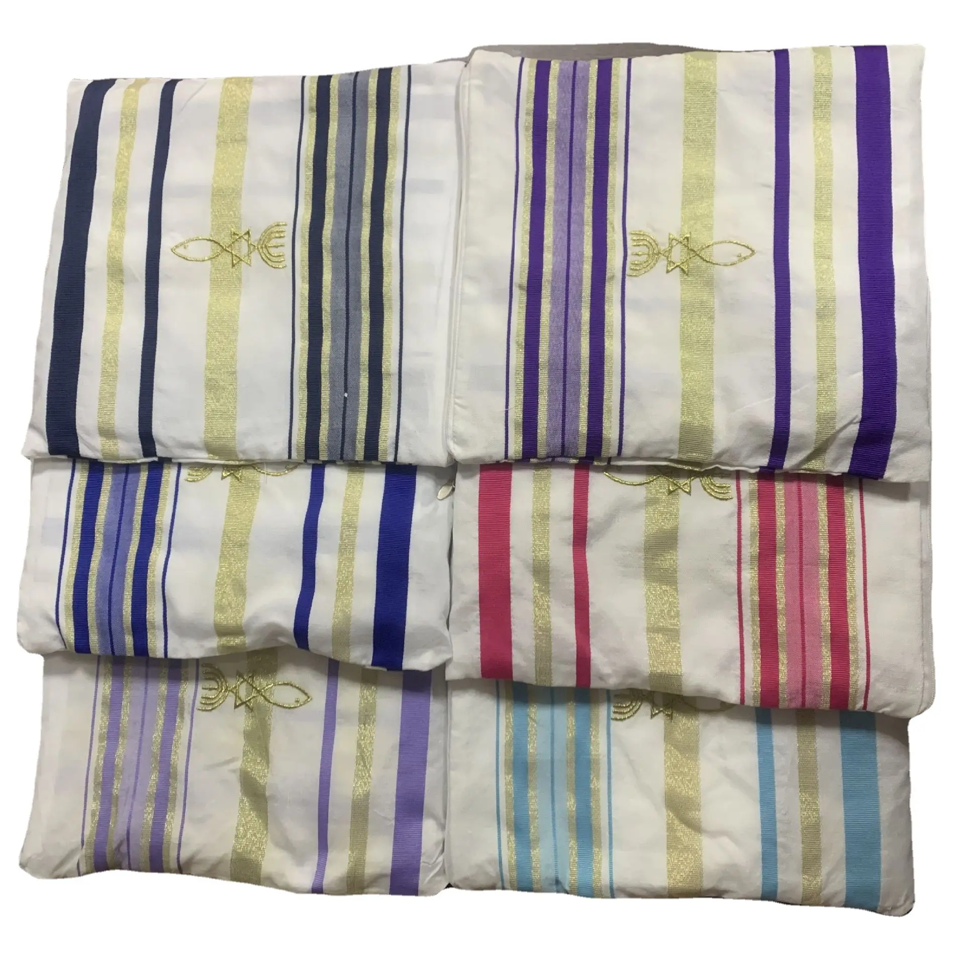 Bufanda musulmana de poliéster para hombres, chal de oración con bolsillo en 10 colores, con diseño de Tallit Karaite, satinado, islámico, islámico, en Stock