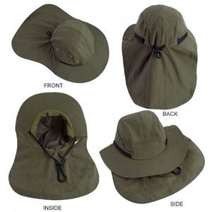 Chapeau de soleil unisexe personnalisé avec logo pour activités de plein air, randonnée, escalade, avec protection de nuque, en maille, pour l'été, la plage, la pêche, et chapeau bob de safari pour enfants. - Product Image 4