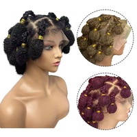 Perruque tressée synthétique Jennifer à prix de gros, avec nœuds africains, pour Halloween, perruque frontale 360 en dentelle pour femmes noires