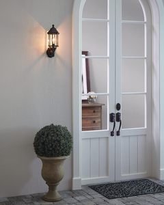 Lanterna da parete esterna parete nera applique House illuminazione E26 Base100W Max metallo più vetro bagnato posizione lampadine non incluse - Product Image 3