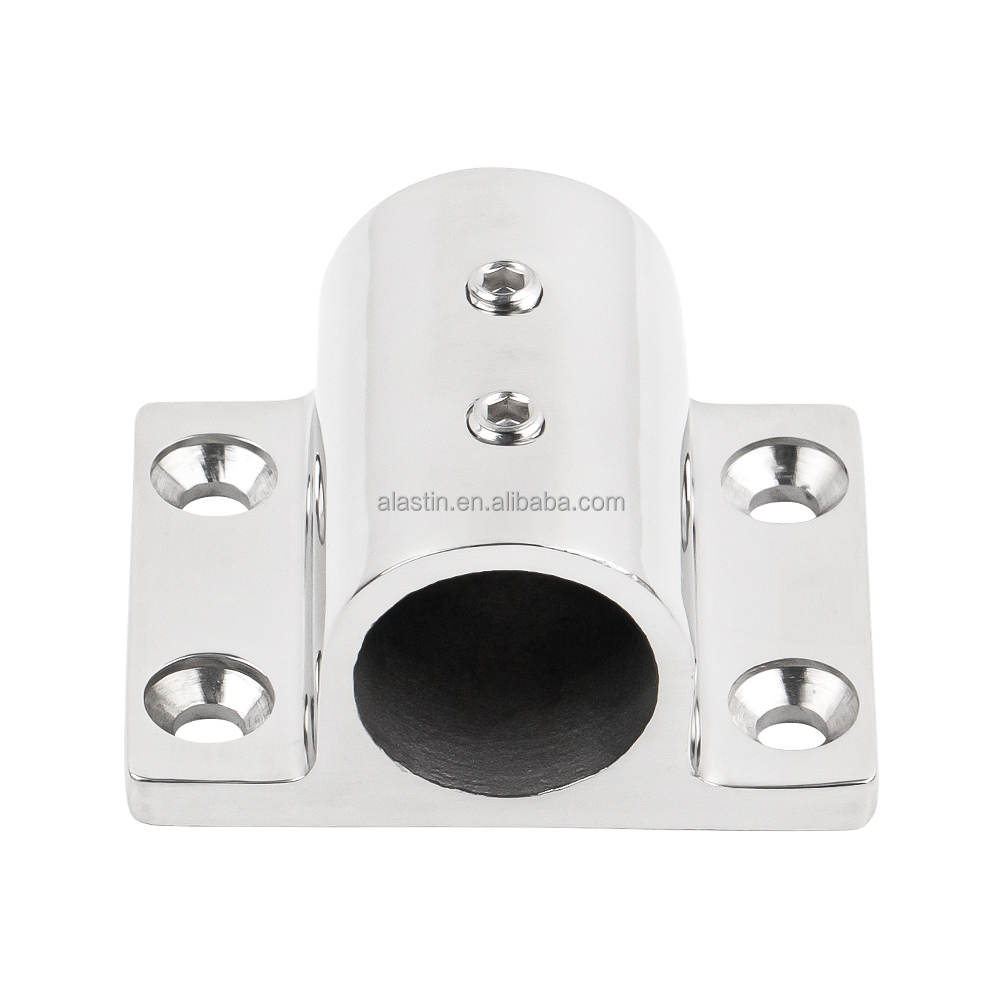 Boot Hand Rail Fitting 90 Graden 316 Rvs Marine Yacht Leuning Rechthoek Stanchion Base voor 7/8in Gat Boot Accessoire