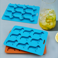 Mini plateau à glaçons en silicone écologique Moule à crème glacée pour chien facile à utiliser en forme de tasse pour réfrigérateur-congélateur et fête
