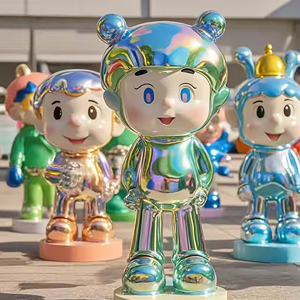 Escultura de Monstruo de Dibujos Animados Gigante de 7.5m, Personalizada, de Resina de Fibra de Vidrio Rosa, Duradera, Hecha a Mano, para Parques de Aventuras al Aire Libre, Deportes y Compras - Product Image 2