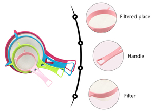 4PC nhựa lọc với xử lý sàng có sẵn trong màu đỏ hoặc màu sắc khác được làm từ bền - Product Image 2