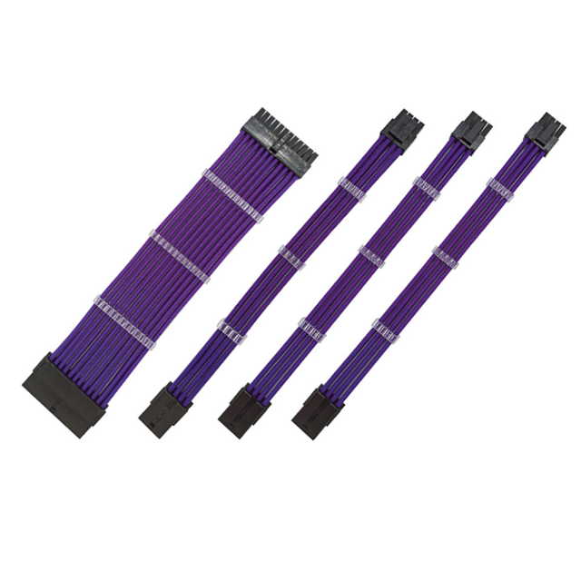 30cm ATX Basic Extension Cable Kit PC GPU CPU Power Supply Sleeved Wire Computer Connectors ATX 24P CPU 8P PCI-E 8P