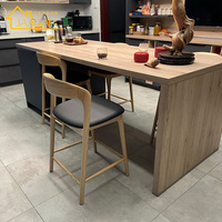Tabourets modernes en bois et cuir pour îlot de cuisine, chaise haute de comptoir de petit-déjeuner, tabourets de bar de luxe