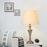 Lampe de bureau moderne pour restaurant et hôtel, en acier inoxydable, alimentée par courant alternatif, LED, commande tactile, intensité réglable, CRI élevé 85, éclairage décoratif