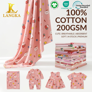 Lclingka-bavoirs pour bébés, tissu en coton imprimé, drap de lit, tricot, tissu jersey 100% biologique en coton pour enfants - Product Image 1