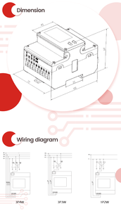 Medidor de Energía Trifásico Fineco EM4371 0.33V Modbus con Bobina Rogowski, Dispositivo de Gestión y Monitoreo de Energía de Alta Eficiencia para Riel DIN - Product Image 1
