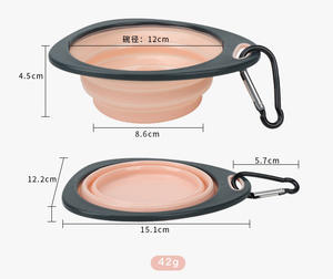 Tragbare und faltbare Silikon-Hunden äpfe Zusammen klappbare Katzen-und Hundefutter häuschen für Wasser für unterwegs - Product Image 5