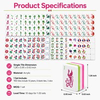 Tuiles de Mahjong Américain Vert Rose Besoke en Acrylique de Luxe pour Divertissement