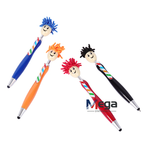 MEGA Personalizado Cara Humana <span class=keywords><strong>Hombre</strong></span> Regalos Cabeza de Muñeca de Dibujos Animados Stylus Bolígrafo Cabeza Peluda MopTopper Spinner Bolígrafo - Product Image 2