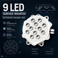 Luz LED de Píxeles para Muro Cortina de Gran Escala, 3W, 12 RGBW, Control DMX512, Luz de Punto para Fachada