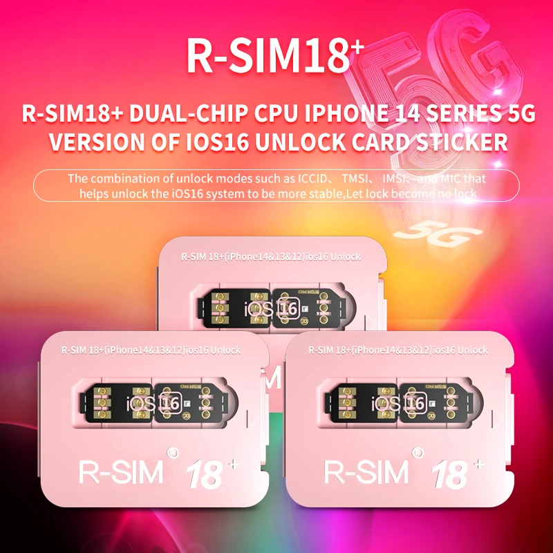 R-SIM18+ dual-chip  CPU sim card sticker for iphone 14 series 5G version iOS16