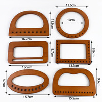 Deepeel XP221 poignées de sac artisanal en bois bricolage différentes formes tailles marron bois naturel pour sac à main fourre-tout accessoires poignées de sac