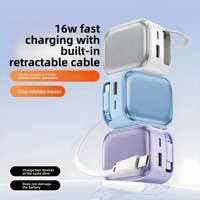 Chargeur multi-ports USB-C/USB-A 35W AC à charge rapide PD en nitrure de gallium, avec câble de données télescopique pour 17 appareils – Nouveauté 2026 en promotion