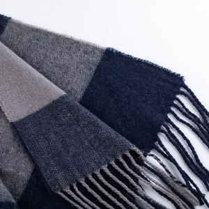 Sang Trọng 30% Len 70% Tre Chiếc Khăn Khăn Khăn Choàng Mùa Đông Phụ Nữ Ấm Kẻ Sọc Pashmina Len Chăn - Product Image 3