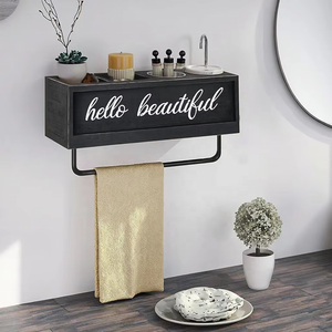 <span class=keywords><strong>Support</strong></span> de <span class=keywords><strong>sèche</strong></span>-cheveux rustique mural avec porte-serviettes boîte de rangement en bois <span class=keywords><strong>support</strong></span> de <span class=keywords><strong>sèche</strong></span>-cheveux en bois moderne avec porte-serviettes - Product Image 6