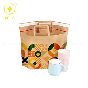 Buste con Manico in Carta Kraft Ecologica Personalizzate Biodegradabili Colore Naturale Sacchetto <span class=keywords><strong>per</strong></span> Imballaggio Riviste <span class=keywords><strong>Pacchi</strong></span> - Product Image 3