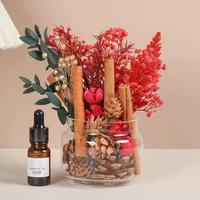 Kit DIY d'aromathérapie sans flamme en gros du Yunnan : diffuseur en forme de tasse avec fleurs séchées (rose, cannelle) et huiles essentielles pour la décoration de la maison et de la chambre