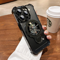 IPhone 17 Pro Max telefon kılıfı, Apple 14 metal manyetik taban, 13 anti-damla özelliği şeffaf elektro uygulanabilir.