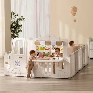 Playpen lớn với Mat bé hàng rào với phụ kiện bé trẻ em sân chơi hàng rào có thể gập lại đặt bé trong nhà chơi hàng rào