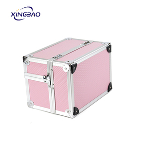 Petite trousse de <span class=keywords><strong>maquillage</strong></span> professionnelle, boîte à cosmétiques avec séparateurs réglables, Kit d'organisation d'artiste de <span class=keywords><strong>maquillage</strong></span> en aluminium avec miroir - Product Image 3