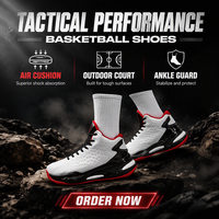 Chaussures de sport respirantes de marque, nouvelle conception personnalisée, chaussures de basket-ball à tige haute avec coussin d'air et semelle extérieure en caoutchouc