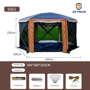 Carpa Hexagonal Grande Automática para Exteriores, de Una Habitación, Resistente al Viento y a la Lluvia, de Tela Oxford, para Bodas, <span class=keywords><strong>Playa</strong></span>, Camping, con Cortina Trasera para Auto - Product Image 6