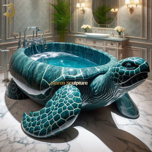 JUNREN Baignoire en marbre vert en forme de tortue sculptée <span class=keywords><strong>à</strong></span> la main Baignoire tortue en pierre <span class=keywords><strong>à</strong></span> <span class=keywords><strong>vendre</strong></span> - Product Image 2