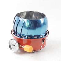 Réchaud à Gaz Butane Mini Portable Léger Coupe-Vent Métallique Pliant pour Camping et Voyage en Extérieur