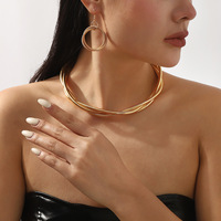 Boucles d'oreilles torsadées multi-couches en trois lignes, style européen et américain, motif os de serpent, pour femme, au design audacieux