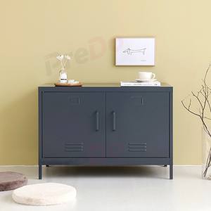 Gabinete de Almacenamiento de Hierro de Estilo Industrial Moderno, Plegable, con Asa Reemplazable y Ajustable, para Sala de Estar y Oficina - Product Image 1