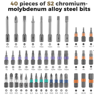 Kit de tournevis à cliquet magnétique multi-embouts 42 pièces, manche en acier, qualité industrielle et DIY, outil de réparation portable OEM