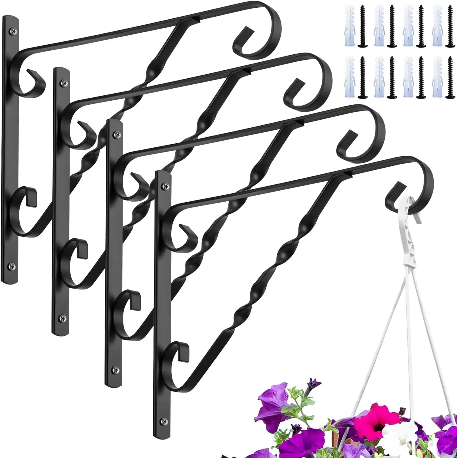 hängende Pflanzenhalterung Outdoor-Hanger Pflanzhaken Blumenkörbe Topf Vogelfutter Laternen Hanger Garten