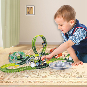 Creative DIY Roller Coaster <strong>Race</strong> Train Toys Plastic Dinosaur Railway <strong>Car</strong> Track for <strong>Kids</strong> Flexible Racing Play <strong>Set</strong> - Product Image 4