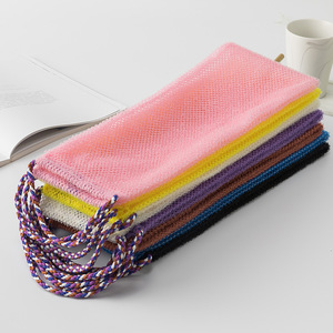 Serviette exfoliante pour le dos à long manche, conception à double boucle, sangle de lavage corporel pour éliminer les peaux mortes, réutilisable pour la douche et le bain - Product Image 5