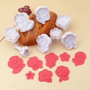 Phim Hoạt Hình Hoa Mô Hình Mùa Xuân Nướng Khuôn DIY <span class=keywords><strong>Cookie</strong></span> Cutter Công Cụ Nhựa Đa-Đúc Thiết Lập Cho Bánh Trang Trí - Product Image 1