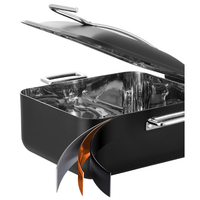 Chafing Dish Kotak Biru, Tutup Hidrolik Terlihat, Penghangat Makanan Buffet Uap Air untuk Hotel Restoran Katering Pesta