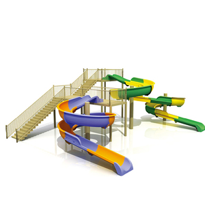 Tobogán de caída libre de alta velocidad de doble vía certificado CE Tongxin para diversión de carreras familiares tobogán de Parque Acuático de fibra de vidrio para interiores/exteriores - Product Image 4