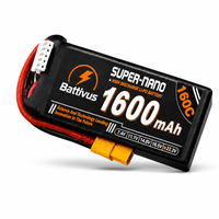 Batterie LiPo Battivus SUPER-NANO 4S 1600mAh 14.8V haute puissance 160C pour drones de course FPV Quadcopter – Pack d'alimentation fiable