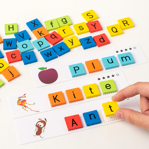 Gioco Educativo in Legno con Lettere Arcobaleno, Puzzle di Ordinamento e Abbinamento delle Parole dell'Alfabeto - Product Image 5