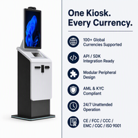 Kiosque d'échange de devises multidevises en libre-service avec synchronisation des taux en temps réel, validateur de billets et journal d'audit pour une exploitation 24h/24 et 7j/7 sans surveillance