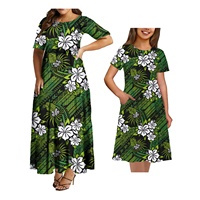 Famille 2 pièces ensemble Maxi maman et moi robes conception personnalisée polynésien Samoa Tribal impression famille ensemble vêtements vêtements d'été