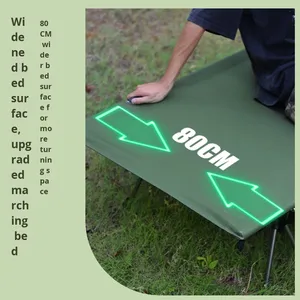 <span class=keywords><strong>Lettino</strong></span> <span class=keywords><strong>da</strong></span> <span class=keywords><strong>Campeggio</strong></span> Portatile in Lega di Alluminio, Larghezza 80cm, Leggero e Pieghevole, con <span class=keywords><strong>Materasso</strong></span> Allargato per Tenda - Product Image 1