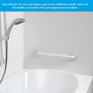 Barre d'appui murale en métal blanc pour baignoire, 40 cm, support de sécurité - Product Image 6