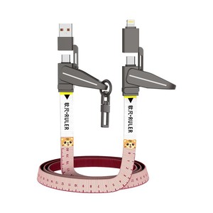 Neckband Data <b>Cable</b> Type-C 1m Pink Nylon Mobile Phone Charging <b>Cable</b> with Dual Connectors Non-Shielded - Product Image 2