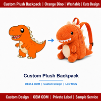 Sac à dos en peluche personnalisé, dinosaure T-Rex, sac d'école en peluche, sac à dos pour enfants, conception personnalisée OEM ODM, sac à dos en peluche pour enfants, cadeaux