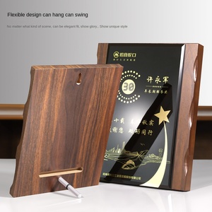 Medaglia di cristallo personalizzato in metallo grano orecchio <span class=keywords><strong>noce</strong></span> colore legno medaglia alleanza agente autorizzato targa personalizzata autorizzato - Product Image 3