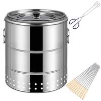 Foyer à bois portable en acier inoxydable avec grill de barbecue détachable avec logo personnalisé pour une utilisation intérieure/extérieure